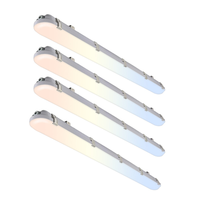 IP66 ETL FCC 15W-100W ไฟปูสามประกอบ LED Flat Tri-proof Batten สําหรับโกดัง ผงอาหาร โรงงานเก็บเย็น
