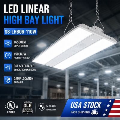 ไฟไฮเบย์ LED เชิงเส้น 300W ปรับ CCT และกำลังไฟได้ 45000lm UL DLC Premium ป้องกันการกัดกร่อน WF1 สำหรับคลังสินค้า ยิม โรงงาน